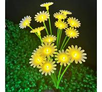 Quipulse Solar Garden Stake Decor Lights Daisy Sun Flower Warm Light 8 Heads Quipulse Multicolor