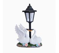 Quipulse Solar Vintage Street Lamp with Couple Swan Light in White Quipulse White