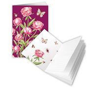 Quire A6 Doodle Book - Pink Flowers & Butterfly Design - 48 Lined Pages - Size - 105mm x 150mm