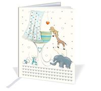 Quire Collections A4 Casebound Memory "New Baby" Book Blue - 60 Sheets = 120 Pages - Size - 297mm x 210mm
