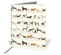 Quire Collections A4 Casebound Notebook - Dogs Design - 120 Pages - Ruled & Silk Ribbon - Size - 297mm x 210mm
