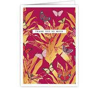 Quire Collections Brilliant & Wild Card Thank You Butterfly Flowers Plants, Multicoloured, 115x163mm