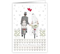 Quire Collections Card Wedding Day Bikes ,White,115 x 163mm