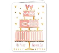 Quire Collections Colourround Card On Your Wedding Day Cake, Pink, 115x163mm