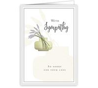 Quire Collections Ivory White Card With Sympathy Flowers In Jar, Green, 115 x 163mm