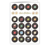 Quire Collections Mac Card Birthday Vinyl Records, 3570, Multicoloured, 115 x 163mm