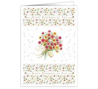 Quire Collections Mac Classic Extra Large Birthday Card - Birthday Bouquet Design- Beautifully Embossed with Gold and Silver Foil, 21 x 30cm