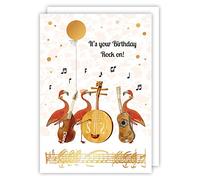 Quire Collections Piet Card Birthday Rock On, Orange, 115x163mm