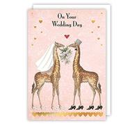 Quire Collections Piet Card Wedding Giraffes,Pink,115x163mm
