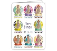 Quire Colourround Card Happy Birthday Buddha,115x163mm
