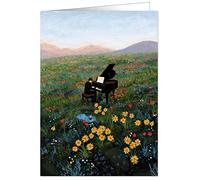 Quire Heartfelt Card Piano In A Flower Field,Multicoloured,163x115mm
