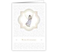 Quire Ivory White Card With Sympathy Angel,115 x 163mm