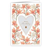 Quire Mac Classic Card Birthday Flowers Heart Shaped,115 x 163mm