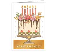 Quire Mac Classic Card Cake With Candles,Multicoloured,115 x 163mm