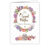 Quire Mac Classic Card Happy Birthday Grandmother, Pink/Purple, 115 x 163mm