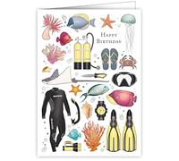 Quire Mac Classic Card Happy Birthday Sea Diving,115 x 163mm