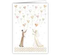 Quire Mac Classic Card Wedding Heart Balloons, Cream, 115 x 163mm