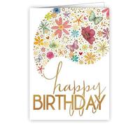 Quire Mini Card Birthday Flowers,Multicoloured,70x89mm