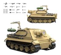 QuirkQuest Assault Tiger Tank Building Blocks Set, 1394PCS SturmTiger German 38cm Assault Mortar Vehicles Model Toys, WW2 Army Military Weapons Building Bricks Kit, Ideas Gifts for Kids Adults