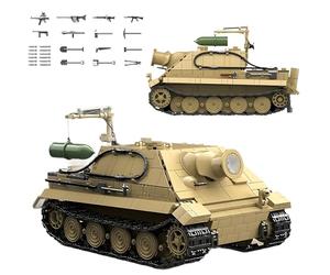 QuirkQuest Assault Tiger Tank Building Blocks Set, 1394PCS SturmTiger German 38cm Assault Mortar Vehicles Model Toys, WW2 Army Military Weapons Building Bricks Kit, Ideas Gifts for Teens Adults