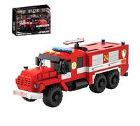 QuirkQuest Fire Engine Truck Building Blocks Set, 472PCS Vintage Fire Truck Building Bricks Model Kit, Fire Appliances Vehicle Car Toys, Ideas Gifts Decor for Adults Kids