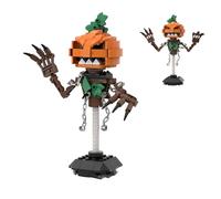 QuirkQuest Halloween Scary Pumpkin Building Blocks Set, 154PCS MOC Figurines Model Toys, Horror Plant Series Building Bricks Kit, Ideas Gifts for Kids Adults