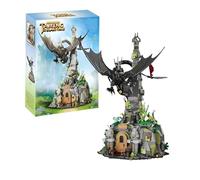 QuirkQuest Night Black Dragon Castle Building Block Set, 998PCS Movie Character Model Toy, Cool Animal Magic Castle Construction Bricks Kit, Ideas Gifts for Kids Adults