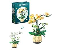 QuirkQuest Orchid Block Set, 971PCS Two Colour Series Flower Bouquet Model Toys, Botanical Collection Floral Bonsai Bricks Kit, Memorial Ideas Gifts for Girls Women Adults
