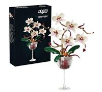 QuirkQuest Orchid Wine Cup Building Blocks Set, 512PCS Artificial Florid Block Models, Botanical Collection Flower Toy Set, Women Girls Adult Decorations