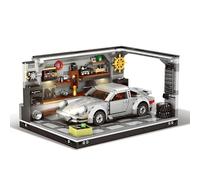 QuirkQuest Retro Car Garage Building Block Set, 1000+PCS Auto Repair Scene Building Brick Kit, Technick Mechanical Vehicle Model Toy, DIY Construction Toy Gifts for Adults Teens and Decor（K3182