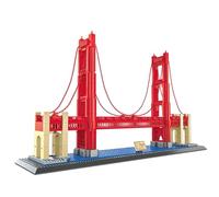 QuirkQuest San Francisco Golden Gate Bridge Building Blocks Set, 1977PCS Iconic Architecture Model, Famous Landmark Bridge Construction Bricks Kit, Ideas for Adult Teen Collectors Halloween