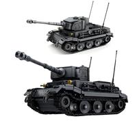 QuirkQuest Tiger P Heavy Tank Building Blocks Set, 712PCS WW2 Military Warfare Weapons Tanks Model Toys, Army Heavy Duty Battle Vehicle Bricks Kit, Ideas Gifts for Decor Teens Adults(66095)
