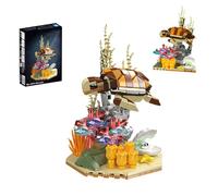 QuirkQuest Turtle Reef Dream Building Blocks Set, 410Pcs Ocean Plants Collection Model Toys, Sea Aimal Building Bricks Kit, Ideas Set for Adult and Teens
