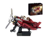 QuirkQuest Vintage WWII Warplane Building Block Set with Display, 505PCS Military Aircraft Model Toy, Warplane Construction Building Bricks Kit, Gifts for Military Enthusiasts & Adults Decor