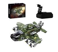 QuirkQuest WWII Vintage Warplane Building Block Set with Display, 516PCS Military Aircraft Model Toy, Warplane Construction Building Bricks Kit, Gifts for Military Enthusiasts & Adults Decor