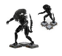 QuirkQuest Xenomorph Action Figure Building Blocks Kit, Cool Scary Horror Halloween Bricks Toys, MOC Monster Model for Ideas Gifts for Boys Kids Adults(566PCS)