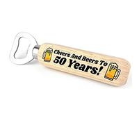 Quirky 50th Birthday Gift for Him Wood Bottle Opener Dad Grandad Uncle Gift
