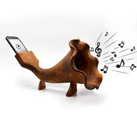 Quirky Boutique Terracotta Gramophone Speaker - Unique Decorative Ornament - Home Living Room Hallway Decor - Unusual House Decoration Accessories - Modern Clay Craft (Brown)