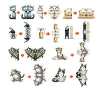 Quirky Cat Magnetic Bookmarks Set of 10 - Funny Sarcastic Kitty Page Clips with Mischievous Expressions, Creative Book Accessories for Cat Lovers