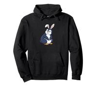 Quirky Cute Penguin Rabbit Fusion Character Pullover Hoodie