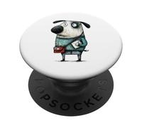 Quirky Dog Postman Letter Delivery Canine Design PopSockets Adhesive PopGrip