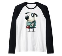 Quirky Dog Postman Letter Delivery Canine Design Raglan Baseball Tee