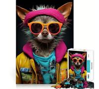 Quirky Dressed Chihuahua Jigsaw Puzzle 1000 Piece for Adults Mind Game Toy Peaceful Fun Neat Cut Art Collection Piece (50x75cm)