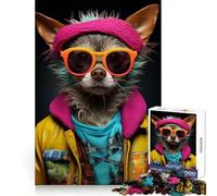Quirky Dressed Chihuahua Jigsaw Puzzles for Teenagers 1000 Piece Recall Upgrade Calm Relax Clear Cut Art Collection Piece (38x52cm)