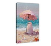 Quirky Ghost Beach Canvas Poster Bedroom Decor Landscape Office Room Decor Gift 08x12inch(20x30cm)