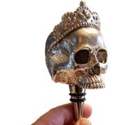 Quirky Gothic Wine Bottle Stopper | Silver with a Tiara | Resin Halloween Party Decorations