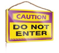 Quirky Home Decor Wooden Sign Plaque Flat Print On Wood/Slippery When Wet Varnished Surface - In This Office Wall Decor | Caution Do Not Enter