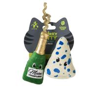 Quirky Kitty Wine & Cheese Catnip Plush Cat Toy Pack of 2 | Soft Interactive Cat Toys for Chasing, Rolling & Solo Play