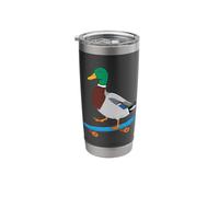 Quirky Mallard On Skateboard Fun Ride Stainless Steel Insulated Tumbler