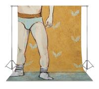 Quirky Nude Male Art Giclée Print Retro Illustration Gay Home Decor Bedroom Wall Art-1 Photography Cloth56x98inch(142x250cm)